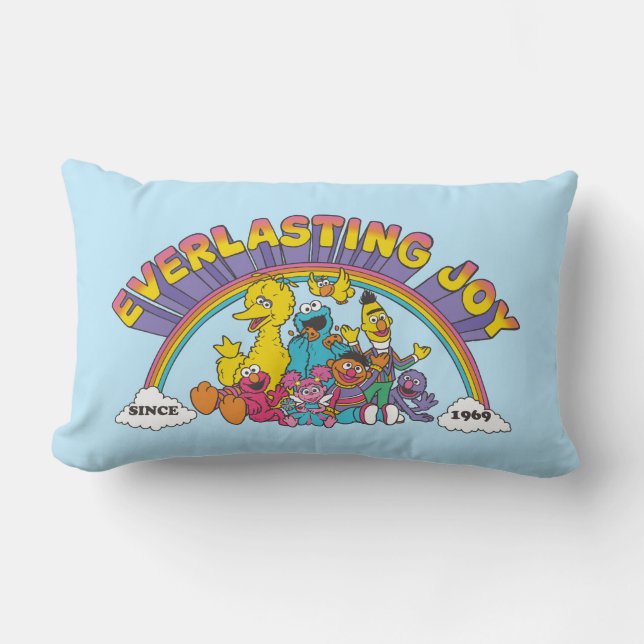 Cojín Lumbar Barrio Sésamo | Alegría eterna desde 1969 (Anverso)