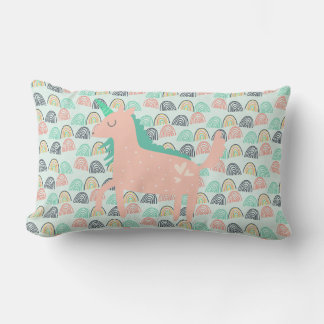 Cojín Lumbar Barrios de lluvia y Unicornios