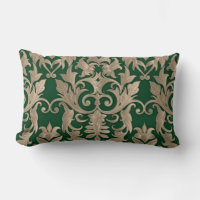 Barroco Damask Brocade Creamy Beige en verde