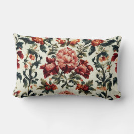 Cojín Lumbar Barroco italiano. Flores y hojas de moda