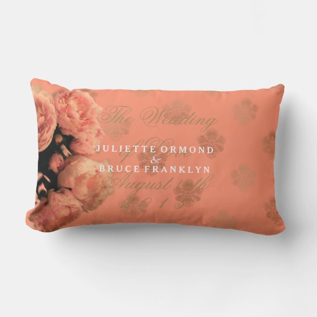 Cojín Lumbar Barroco Y Peonias - Pillow (Anverso)