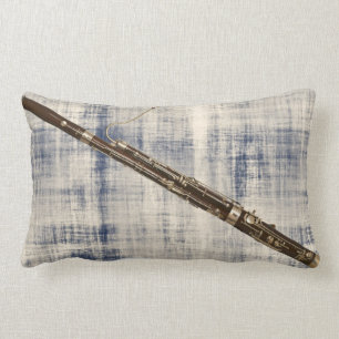 Cojín Lumbar Bassoon en mirada descolorada del dril de algodón