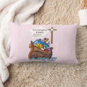 Cojín Lumbar Bautismo: Personalización de la nieta arca de Noé