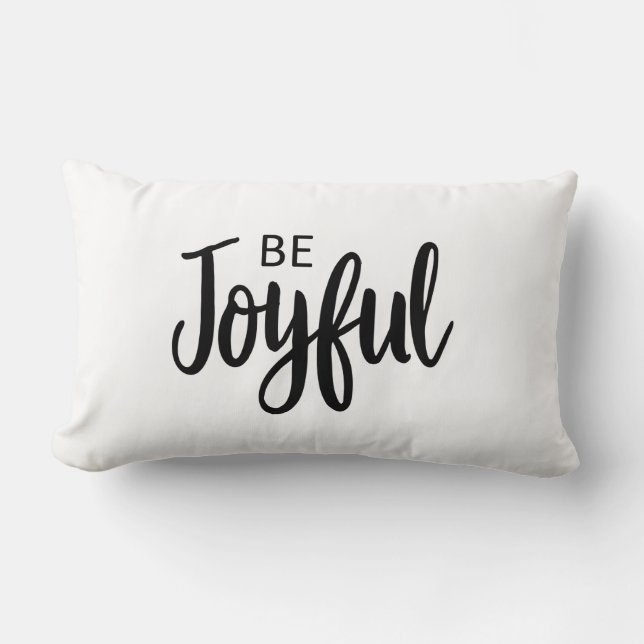 Cojín Lumbar Be Joyful Gospel Graphics Estética cristiana (Anverso)