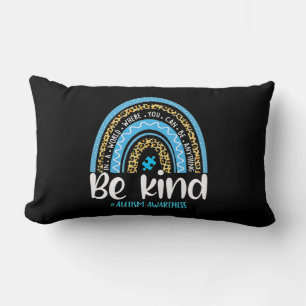 Cojín Lumbar Be Kind Autism Awareness Women Girls Leopard Rainb