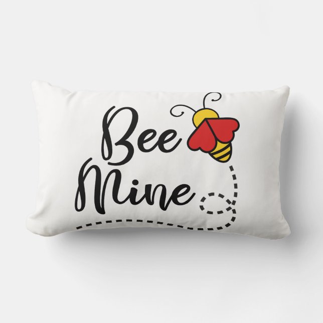 Cojín Lumbar Be Mine Valentine Love Bee (Anverso)