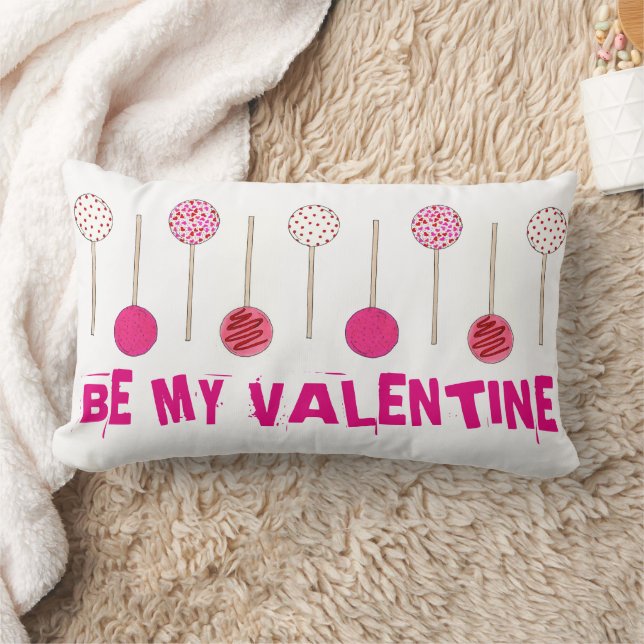 Cojín Lumbar Be my Valentine Sweet Pink Cake Pops Bakery Food (Manta)