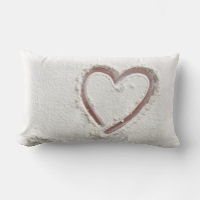 Cojín Lumbar Beach Sand Heart Valentine (Anverso)