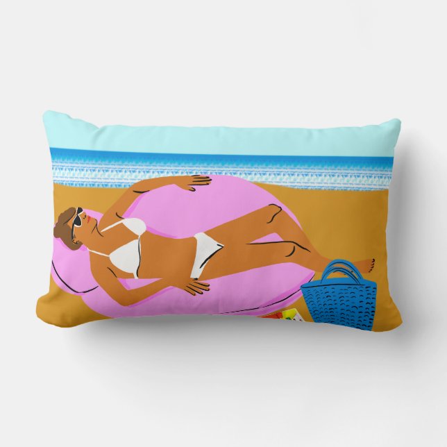 Cojín Lumbar Beachy Keen - Rosa (Anverso)