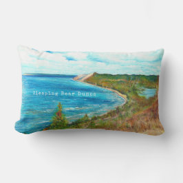 Cojín Lumbar Bear durmiente Dunes Lago Michigan Arte