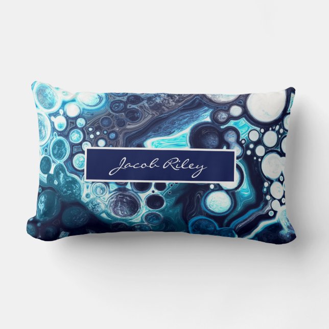 Cojín Lumbar Bebé azul personalizado (Anverso)