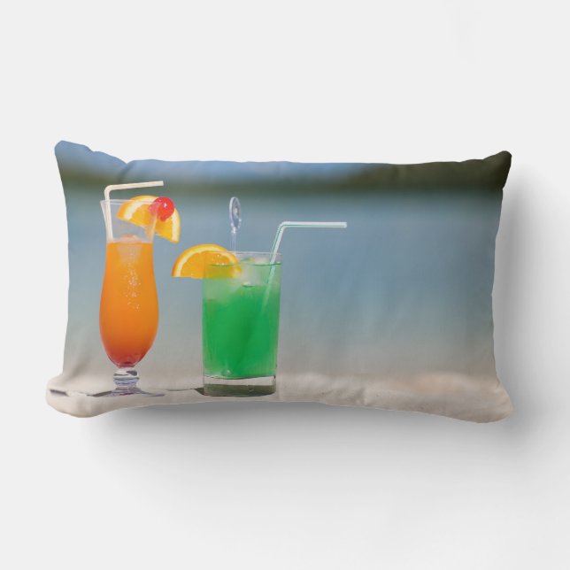 Cojín Lumbar Bebidas en la playa (Anverso)