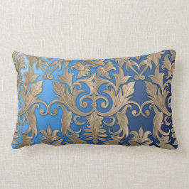 Cojín Lumbar Beige de crema de brocado de damasco barroco en az