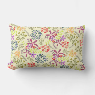 Cojín Lumbar Beige Floral Lumbar Pillow