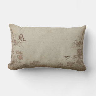 Cojín Lumbar Beige floral vintage