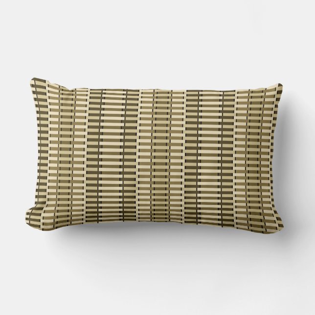 Cojín Lumbar Beige Tan Amarillo Estilo Moderno Patrón abstracto (Anverso)