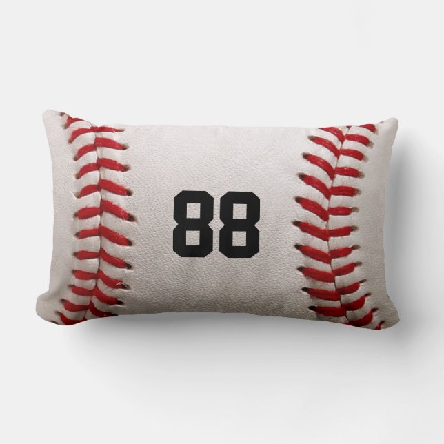 Cojín Lumbar Béisbol con número de Personalizable (Anverso)