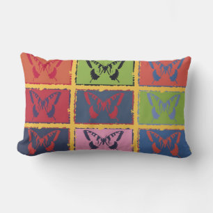 Cojín Lumbar Bella Artes de mariposa de color vintage