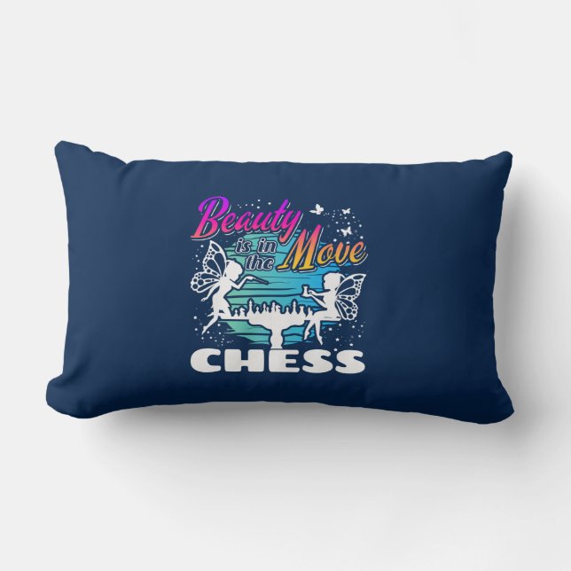 Cojín Lumbar Belleza en movimiento - jugador de ajedrez Chicas (Anverso)