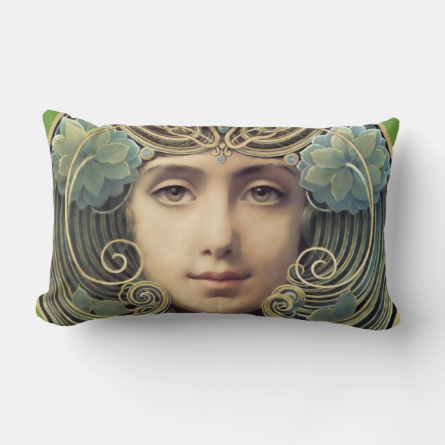 Cojín Lumbar Belleza femenina de nueva época (Anverso)