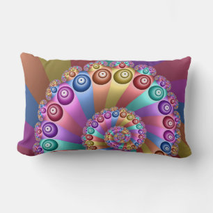 Cojín Lumbar Bellos colores arcoiris resumen arte fractal