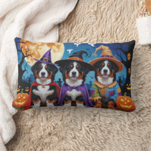 Cojín Lumbar Bernese Mountain Dogs Pumpkin Halloween Funny