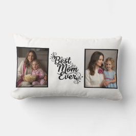 Cojín Lumbar Best Mom Ever Sparkling Star 2 Photo Keepsake