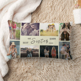 Cojín Lumbar Best Sister Ever – 8 Photo Collage Pillow