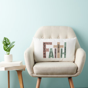 Cojín Lumbar Biblia de colores creativos frente a citas de tipo