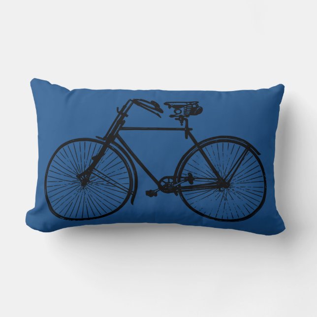 Cojín Lumbar bicicleta de bicicleta negra Throw pillow azul (Anverso)