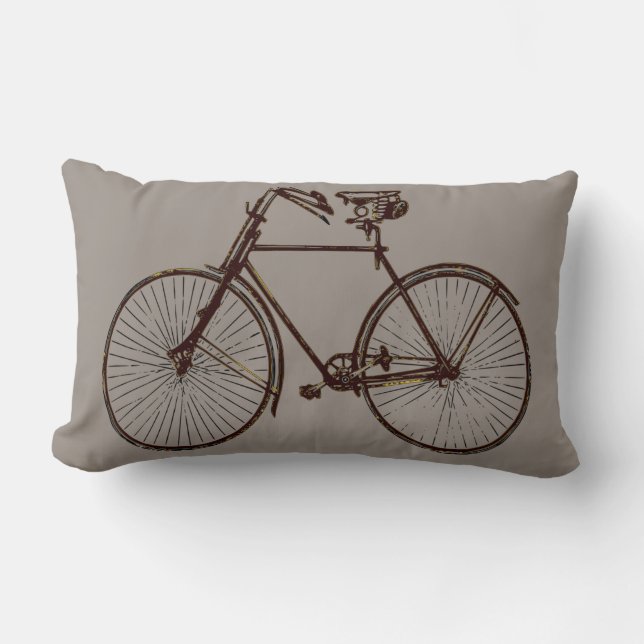 Cojín Lumbar bicicleta de bicicleta negra Throw pillow marrón g (Anverso)