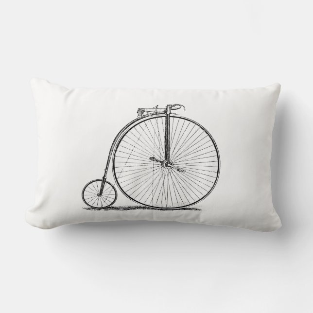 Cojín Lumbar Bicicleta de rueda alta Penny Farthing (Anverso)