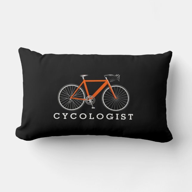 Cojín Lumbar Bicicleta Naranja-Cycologista En Negro (Anverso)