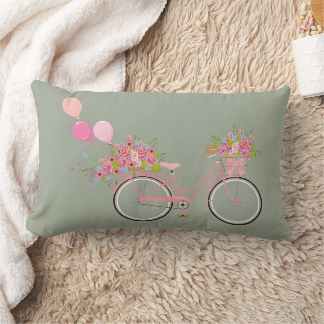 Cojín Lumbar Bicicleta rosa caprichosa (Manta)