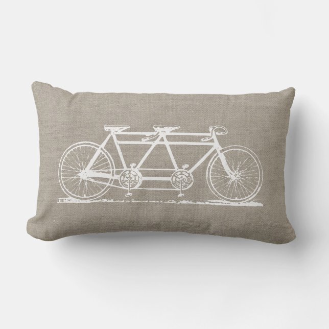 Cojín Lumbar Bicicleta Rustic Vintage Tandem (Anverso)