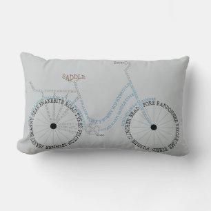 Cojín Lumbar Bicicleta Typográfica Bicicleta Ciclismo Cushiro