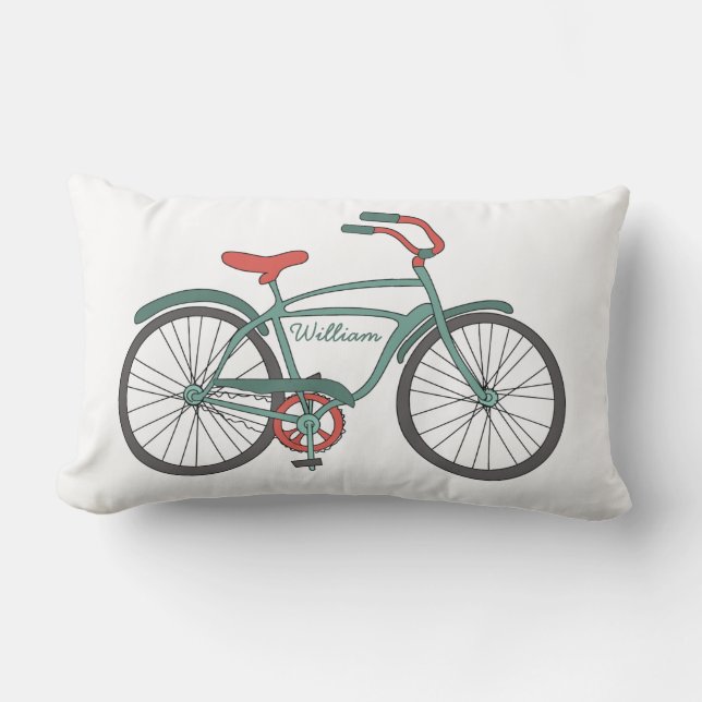 Cojín Lumbar Bicicletas retras lindas con nombres (Anverso)