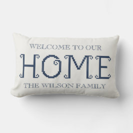Cojín Lumbar "Bienvenido a Nuestro Hogar" Personalizado con el
