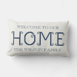 Cojín Lumbar "Bienvenido a Nuestro Hogar" Personalizado con el