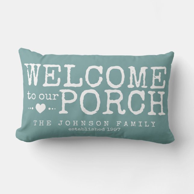 Cojín Lumbar Bienvenidos a nuestra familia de Personalizados Po (Anverso)
