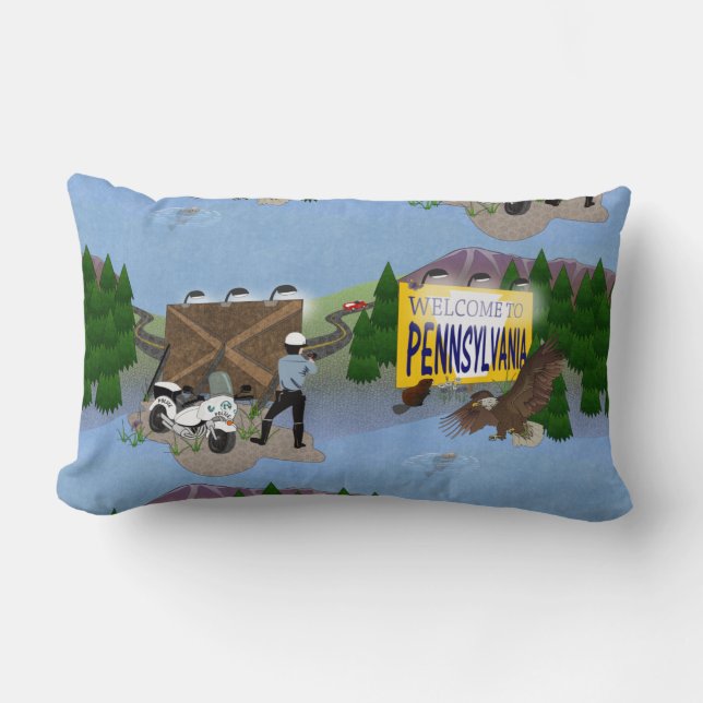 Cojín Lumbar Bienvenidos a Pennsylvania (Anverso)