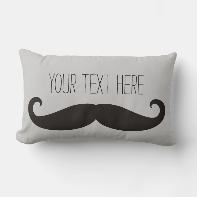 Cojín Lumbar Bigote divertido/Schnurrbart + su texto (Anverso)