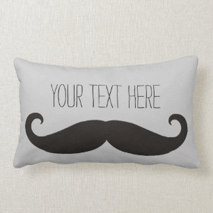 Cojín Lumbar Bigote divertido/Schnurrbart + su texto