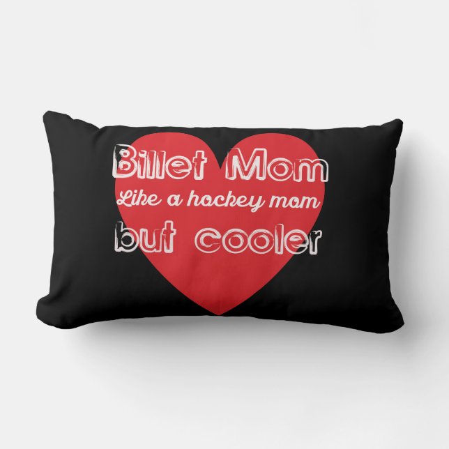 Cojín Lumbar Billet de hockey ama a mamá pero fría (Anverso)