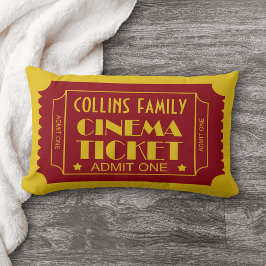 Cojín Lumbar Billete de cine de familia de nombres personalizad