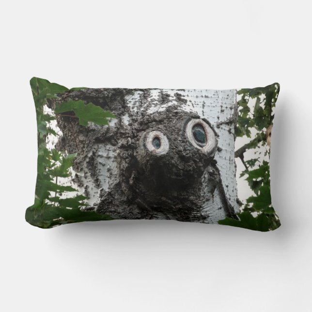 Cojín Lumbar Birch Soul Tree Magic Face Photo Lumbar Pillow (Anverso)