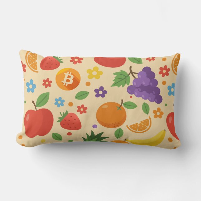 Cojín Lumbar Bitcoin Fruits (Anverso)