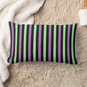 Cojín Lumbar Black Purple Green Stripes