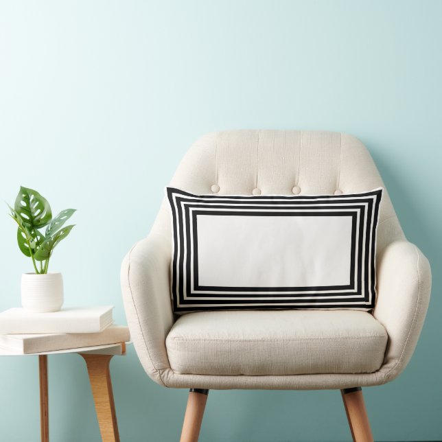 Cojín Lumbar Black & White Abstract Geometrical  (Silla)