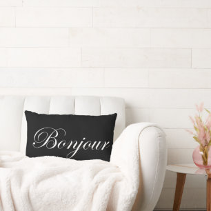 Cojín Lumbar Blanco de Bonjour en negro